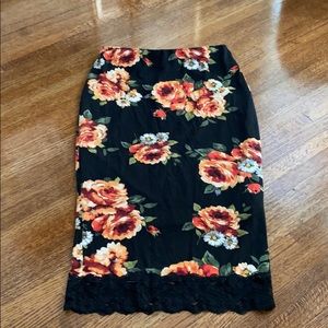 Midi floral skirt